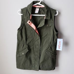 NWT Cat & Jack army green Vest